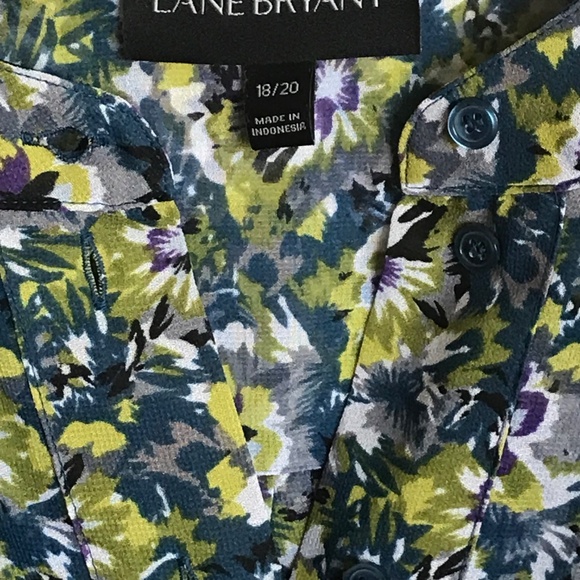 LANE BRYANT Floral Blouse Long Sleeve Chiffon Popover Women’s Plus Size 18/20 2X - Picture 8 of 16